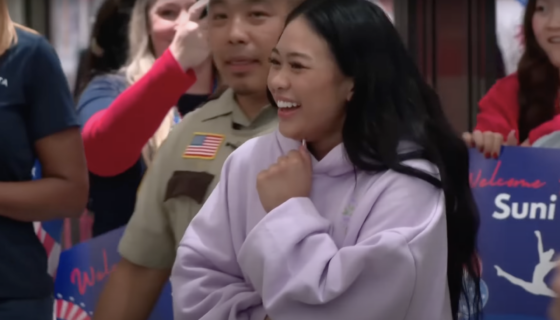 Suni Lee welcomed home